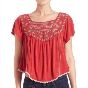 Embroidered Free People Blouse